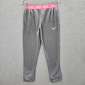 Nike Girls Activewear Pants‎ XL Gray Sweats Dri-FIT Core Studio Training Swoosh